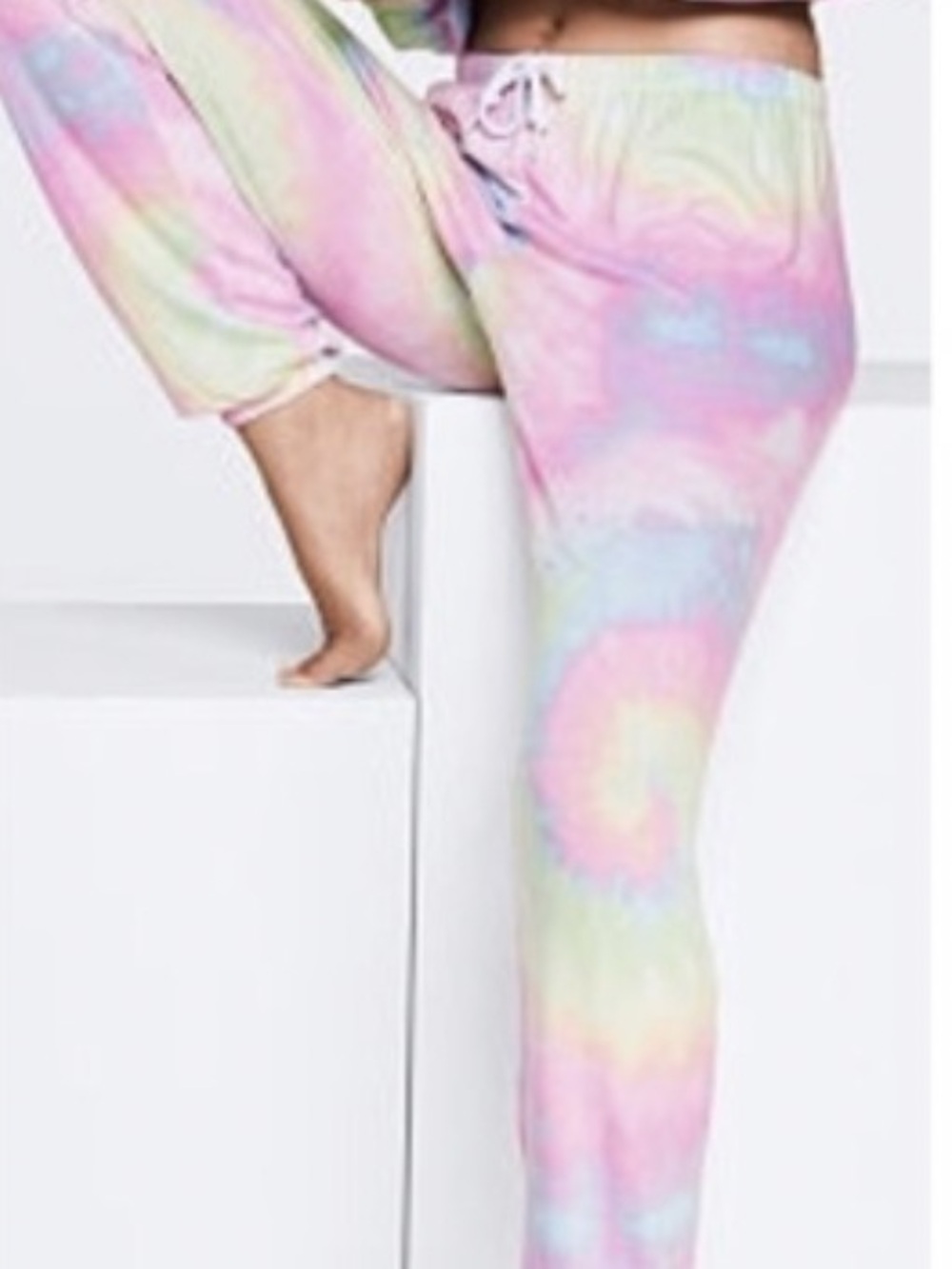 Victoria's Secret PINK Cozy Pastel Rainbow Tie-Dye Pajama Pants